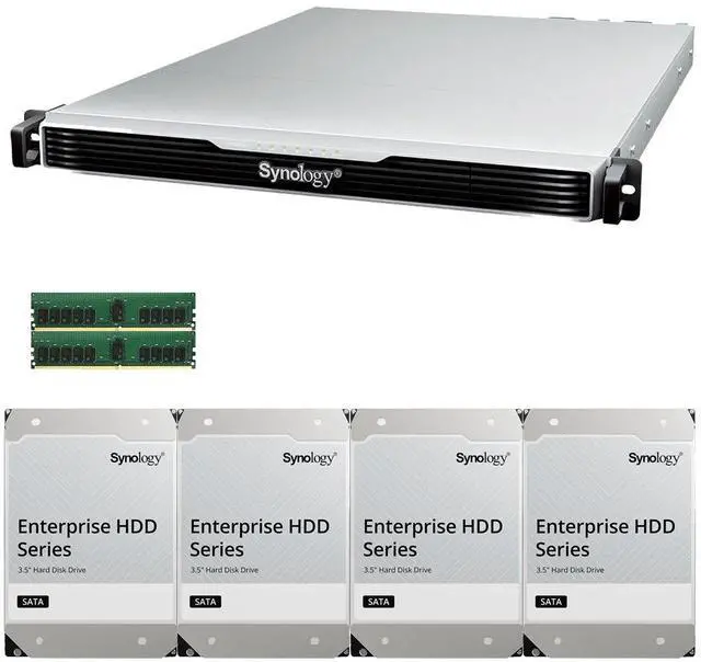 Main image of Synology RS1626xs+ Intel Xeon D-1726 4-Bay NAS 32GB RAM and 96TB (4 x 24TB) of Synology Enterprise NAS Drives Fully Assembled and Tested By CustomTechSales