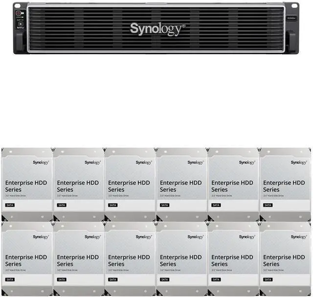 Main image of Synology RS3626xs Intel Xeon D-1726 12-Bay NAS 8GB RAM and 48TB (12 x 4TB) of Synology Enterprise NAS Drives Fully Assembled and Tested By CustomTechSales