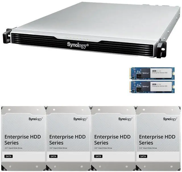 Main image of Synology RS1626xs+ Intel Xeon D-1726 4-Bay NAS 16GB RAM, 1.6TB(2x800GB) Cache, and 80TB (4 x 20TB) of Synology Enterprise NAS Drives Fully Assembled and Tested By CustomTechSales
