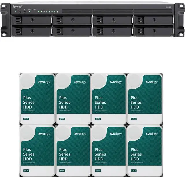 Main image of Synology RS1226+ AMD Ryzen V1500B 8-Bay NAS 4GB RAM and 32TB (8 x 4TB) of Synology Plus NAS Drives Fully Assembled and Tested By CustomTechSales