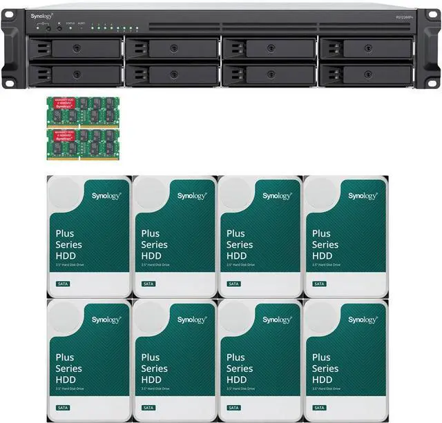 Main image of Synology RS1226rp+ AMD Ryzen V1500B 8-Bay NAS 16GB RAM and 48TB (8 x 6TB) of Synology Plus NAS Drives Fully Assembled and Tested By CustomTechSales