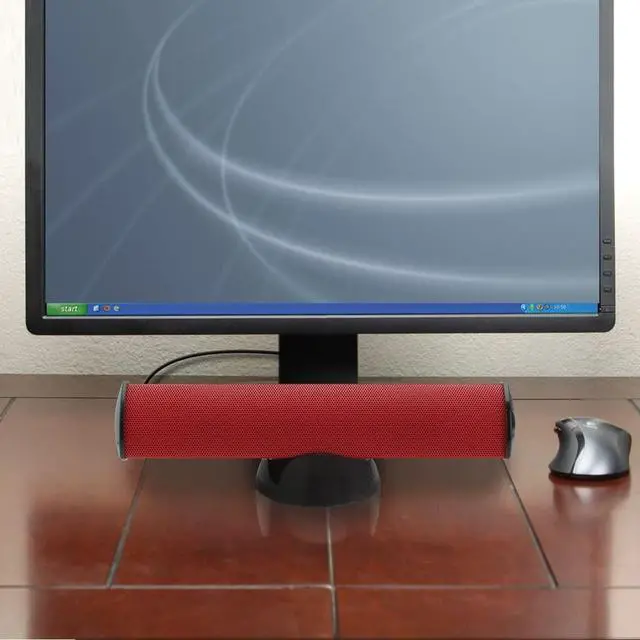 Alt view image 7 of 7 - GOgroove SonaVERSE USB Laptop Speaker Bar with Clip-On Portable Design GGSVUSB100RDEW (Black) - Works with Acer, Apple, ASUS, Dell, HP, Samsung & More Computers