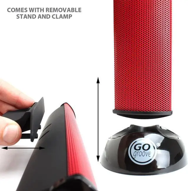 Alt view image 4 of 7 - GOgroove SonaVERSE USB Laptop Speaker Bar with Clip-On Portable Design GGSVUSB100RDEW (Black) - Works with Acer, Apple, ASUS, Dell, HP, Samsung & More Computers