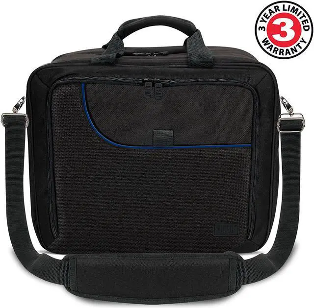 Alt view image 3 of 11 - USA GEAR Console Carrying Case Compatible with Playstation 4 / PS4 Slim & PS4 Pro with Accessory Storage for Controllers, Cables, Headsets & Padded Shoulder Strap - Fits All PS4 & PS3 Models - Blue