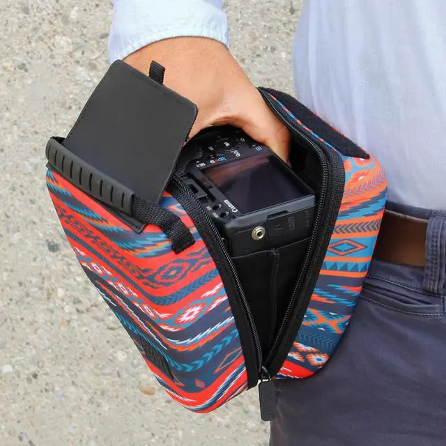 Alt view image 6 of 11 - USA Gear Quick Access DSLR Hard Shell Camera Case (Southwest) w/Molded EVA Protection, Padded Interior, Holster Belt Loop and Rubber Coated Handle - Works W/Nikon, Canon, Pentax, Olympus and More