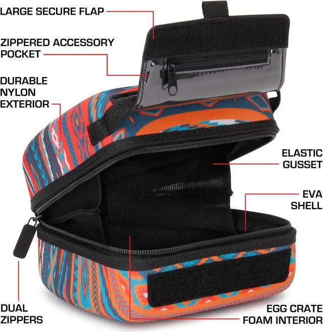 Alt view image 9 of 11 - USA Gear Quick Access DSLR Hard Shell Camera Case (Southwest) w/Molded EVA Protection, Padded Interior, Holster Belt Loop and Rubber Coated Handle - Works W/Nikon, Canon, Pentax, Olympus and More