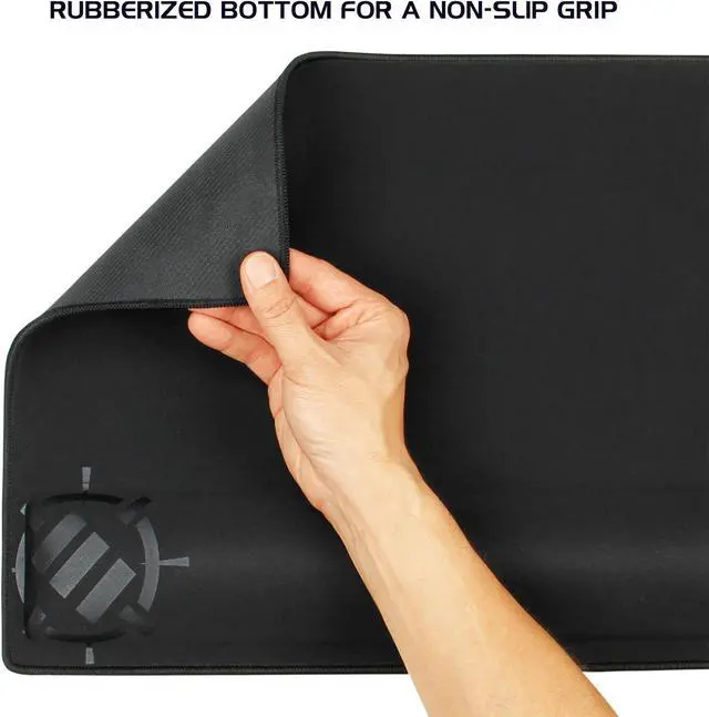 Alt view image 6 of 18 - enhance large extended gaming mouse pad with memory foam wrist rest support by 31.5 x 13.78 x 1 inches  antifray stitching & premium soft tracking mat surface black