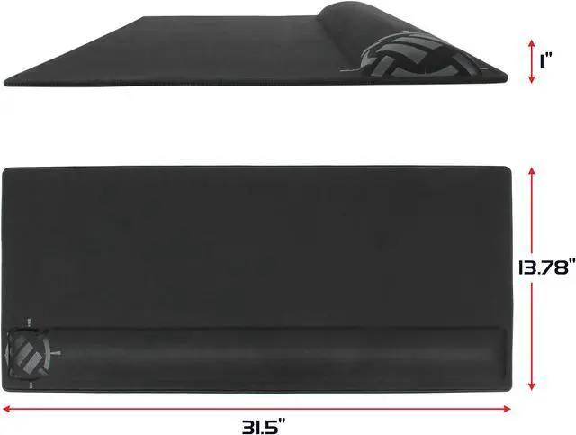 Alt view image 7 of 18 - enhance large extended gaming mouse pad with memory foam wrist rest support by 31.5 x 13.78 x 1 inches  antifray stitching & premium soft tracking mat surface black
