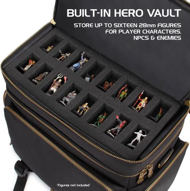 Alt view image 4 of 4 - ENHANCE Tabletop RPG Adventurer's Bag - Dungeons & Dragons Travel Bag fits Player's Handbook , Dungeon Master's Guide & More - Padded Mini Figure Storage , Dice & Token Pockets (Fits 4-8 Books)