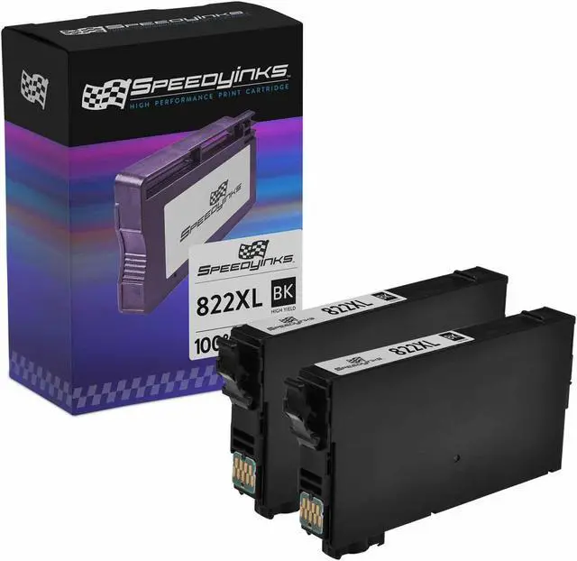 Alt view image 8 of 12 - Speedy Ink Cartridge Replacement for Epson 822XL / T822XL120 High Yield Black Ink Cartridge 2-PACK for WorkForce Pro WF-3820, WF-4820, WF-4830, WF-4834