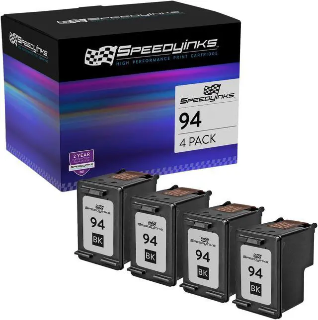 Main image of Speedy Inks Remanufactured Ink Cartridge Replacement for HP 94 (Black, 4 Cartridge Pack) See list of compatible Deskjet, Officejet and Photosmart Printers