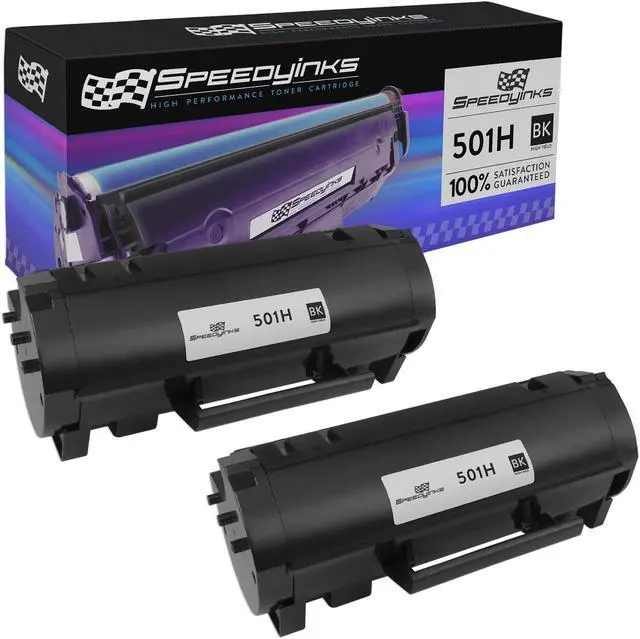 Main image of SPEEDYINKS Compatible Toner Cartridge Replacement for Lexmark 501H 50F1H00 High Yield (Black, 2-Pack) Compatible with MS610dtn, MS610de, MS610dte, MS610dn, MS510dn