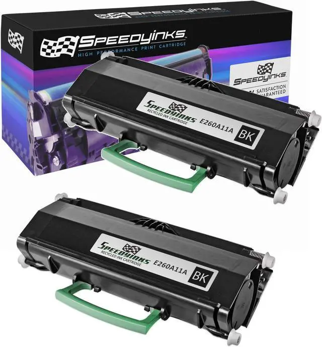 Main image of Speedy Inks Compatible Toner Cartridge Replacement for Lexmark E260A11A (Black, 2-Pack)