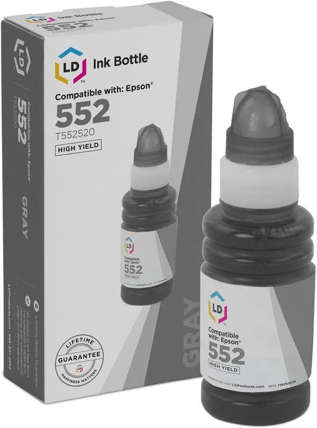 Main image of LD Products Compatible Replacement for Epson 552 / T552 / T552520-S High Yield Gray Ink Bottle for use in ET-8500 & ET-8550