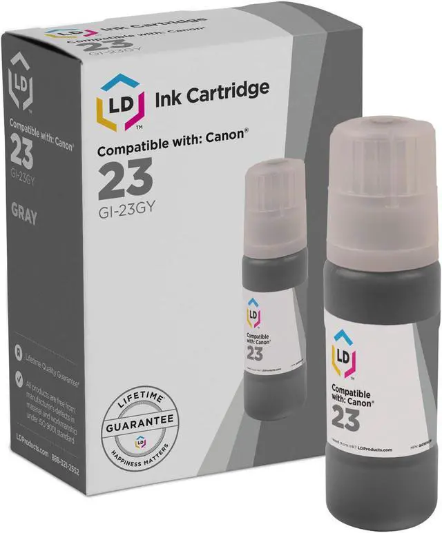 Alt view image 8 of 17 - LD Products Compatible Canon GI-23 / 4705C001 Gray Ink Bottle Replacement for use in Pixma G520 & G620 Photo Printer