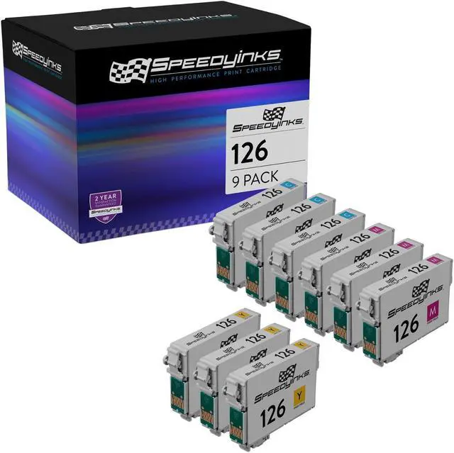 Main image of SPEEDYINKS Replacement for Epson 126 Ink Cartridges High Yield (3 Cyan 3 Magenta 3 Yellow 9-Pack) for use in Workforce 435 520 635 645 WF-3520 WF-3530 WF-3540 WF-7010 WF-7510