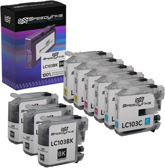 Main image of Speedy Inks Compatible Ink Cartridge Replacement for Brother LC103 High Yield (3 Black, 2 Cyan, 2 Magenta, 2 Yellow, 9-Pack) Compatible with MFC J245 J285DW J450DW J470DW J475DW J650DW J6520DW J6720DW