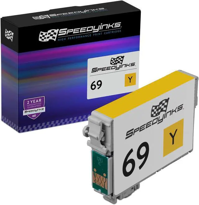 Main image of Speedy Inks Remanufactured Ink Cartridge Replacement for Epson 69 (Yellow) Compatible with Epson Stylus CX5000 CX6000 CX7000F C120 CX7400 CX8400 CX9400Fax CX7450 NX400 30 40 500 600 CX9475Fax