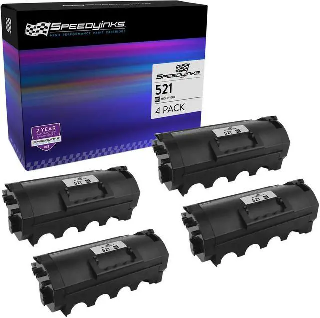 Main image of SPEEDYINKS Compatible Toner Cartridge Replacement for Lexmark 521H HY (Black, 4-Pack) for use in MS810de, MS810dn, MS810dtn, MS810n, MS811n, MS811dn, MS812dn, MS812dtn, MS812de, MS811dtn