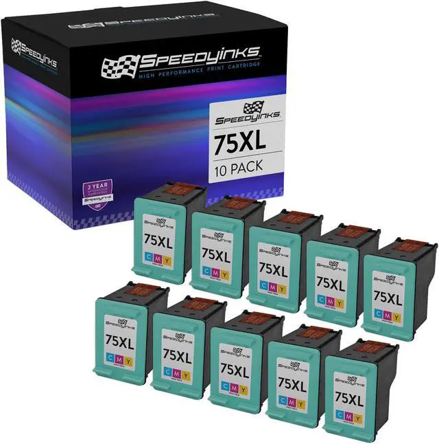 Main image of Speedy Inks Remanufactured Ink Cartridge Replacement for HP 75XL High-Yield (Tri-Color, 10-Pack)