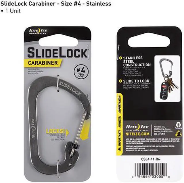 Alt view image 5 of 9 - NITE IZE SLIDELOCK CARABINER SIZE 4 (STAINLESS)