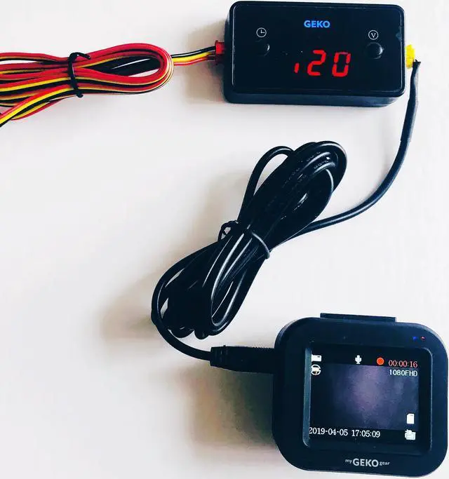 Main image of myGEKOgear Dash Cam Smart Hardwire Display Kit, Mini & Micro USB Accepted Hard Wire Kit Fuse with LCD Screen for Dashcam, 12V-48V to 5V Car Dash Camera Charger Power Cord (9.8ft