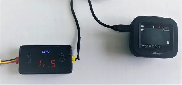 Alt view image 3 of 12 - myGEKOgear Dash Cam Smart Hardwire Display Kit, Mini & Micro USB Accepted Hard Wire Kit Fuse with LCD Screen for Dashcam, 12V-48V to 5V Car Dash Camera Charger Power Cord (9.8ft