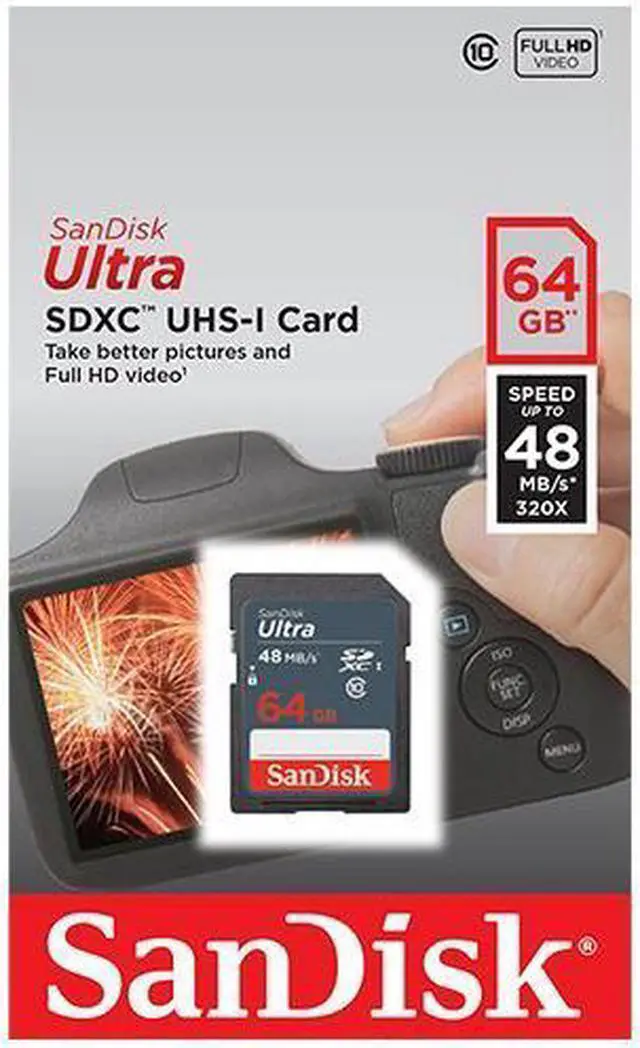 Main image of SanDisk Ultra 64GB Class 10 SDXC UHS-1 Memory Card up to 48MB/s - SDSDUNB-064G