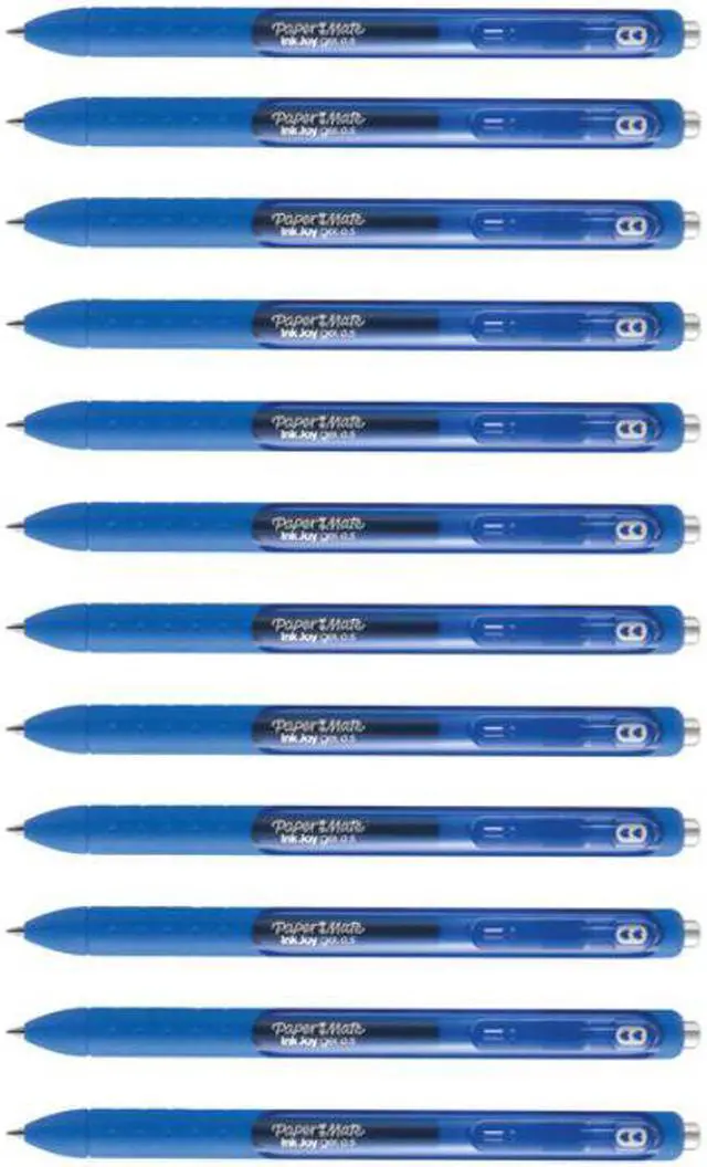 Alt view image 7 of 18 - InkJoy Gel Pen, Retractable, Micro 0.5 mm, Blue Ink, Blue Barrel, Dozen 1951722