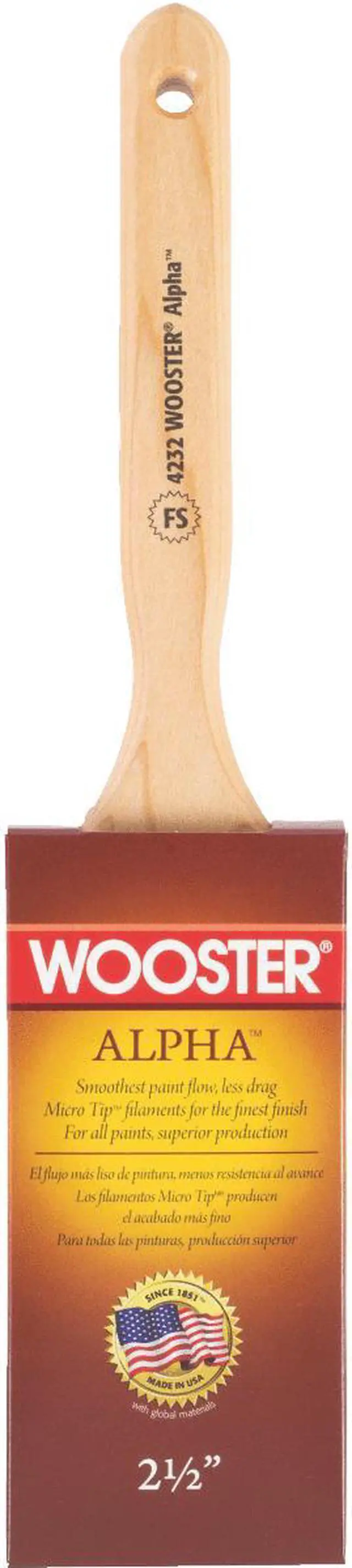 Alt view image 4 of 10 - WOOSTER 4232-2 1/2 2-1/2" Flat Sash Paint Brush, Micro Tip Bristle, Wood Handle