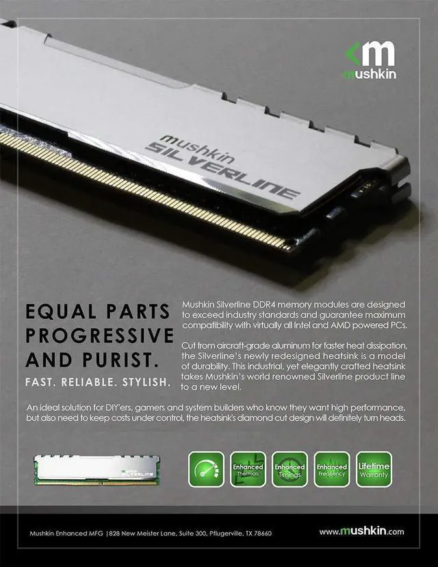 Alt view image 4 of 5 - Mushkin 8GB ( 1x8 )DDR4 UDIMM PC4-21300 Desktop Memory Model MSL4U266KF8G