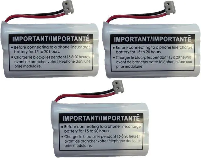 Alt view image 2 of 2 - New! Genuine Uniden BT-1007 NiMH 600mAh DC 2.4V Rechargeable Cordless Telephone Battery (3-Pack)