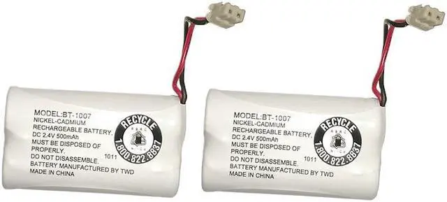 Main image of Uniden BBTY0651101 model BT1007 Nickel-Cadmium Rechargeable Cordless Phone Battery, DC 2.4V 500mAh (Pack of 2)