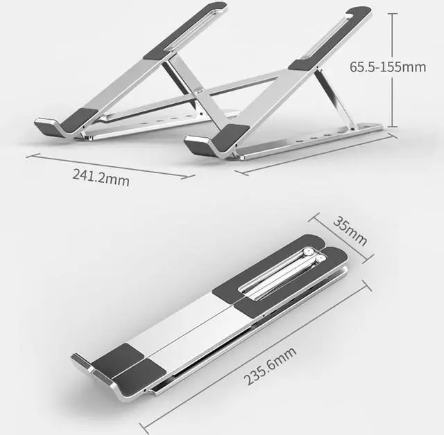 Alt view image 2 of 6 - New Laptop Stand for MacBook Pro Air Notebook Foldable Aluminium Alloy Laptop Holder Bracket Laptop Holder for Notebook