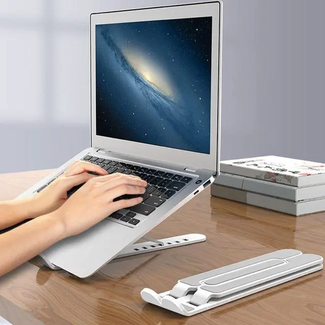 Alt view image 3 of 6 - Portable Laptop Stand Foldable Notebook Cooling Bracket Height Adjustable Laptop Holder Support Computer Cooling Bracket Riser