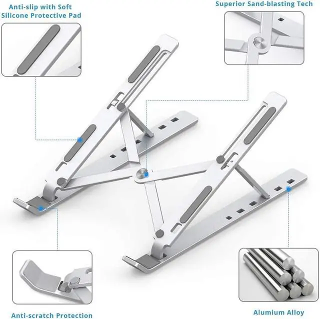 Alt view image 2 of 6 - Aluminium Alloy Portable Laptop Stand Laptop Holder for MacBook Pro Notebook Foldable Bracket Notebook Stand sfor PC Notebook