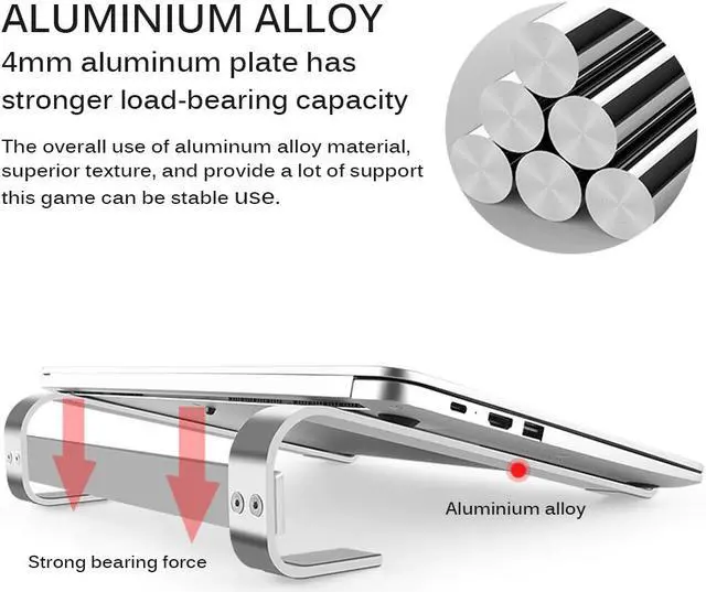 Alt view image 3 of 6 - 10 18 Inch Aluminum Alloy Folding Laptop Stand Adjustable Notebook Support Stand For Macbook Pro Non Slip Cooling Bracket