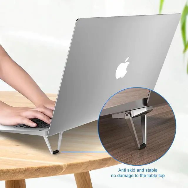 Alt view image 3 of 6 - 2PCS Computer stand laptop stand suitable for Macbook Pro Air DELL accessories metal foldable laptop stand base