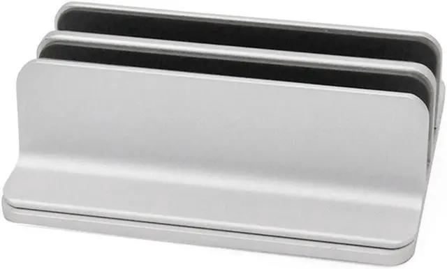 Alt view image 4 of 6 - Double Slots Vertical Laptop Stand Book Notebook Bracket Aluminum Alloy Tablet for Office Caring Computer Supplies