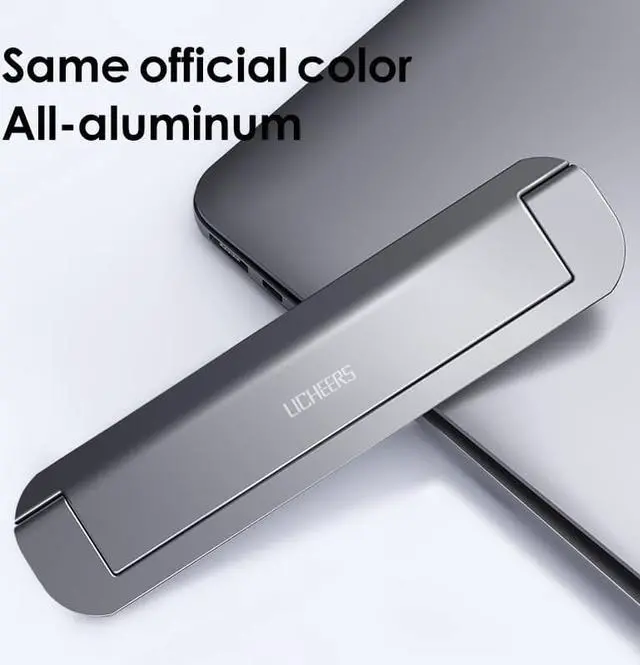 Alt view image 2 of 6 - Laptop Holder for MacBook Air Pro Notebook Foldable Aluminium Alloy Laptop Stand Bracket Laptop Holder for PC Notebook
