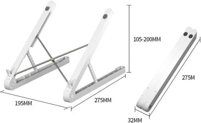 Alt view image 6 of 6 - Adjustable Foldable Anti slip Laptop Stand Tablet Support Holder for Macbook Foldable laptop stand