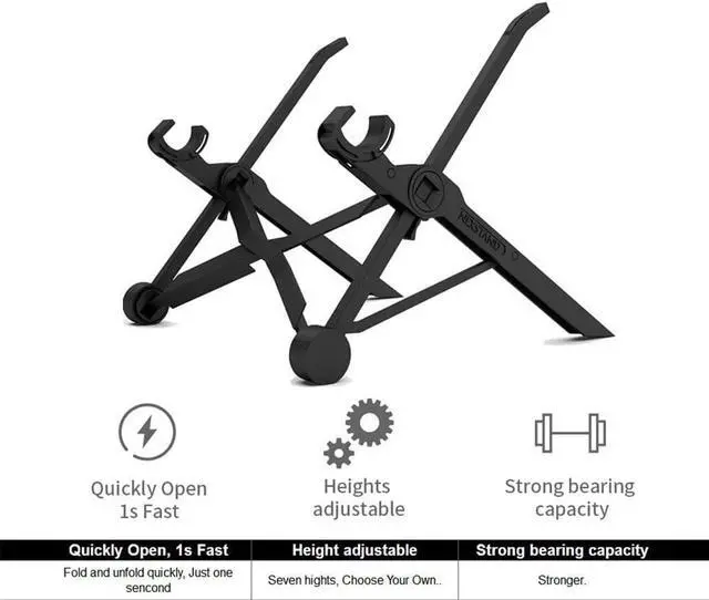 Alt view image 2 of 6 - Laptop Stand Bracket Notebook Holder Folding Adjustable K2 Portable Stand For Macbook Pro Laptop Office Laptop Accessories Stand