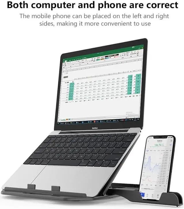 Alt view image 2 of 6 - Adjustable Laptop Stand Holder For Macbook Lenovo Notebook 360 Degree Rotating Bottom Bracket Folding Stand Laptop Cooling Pad