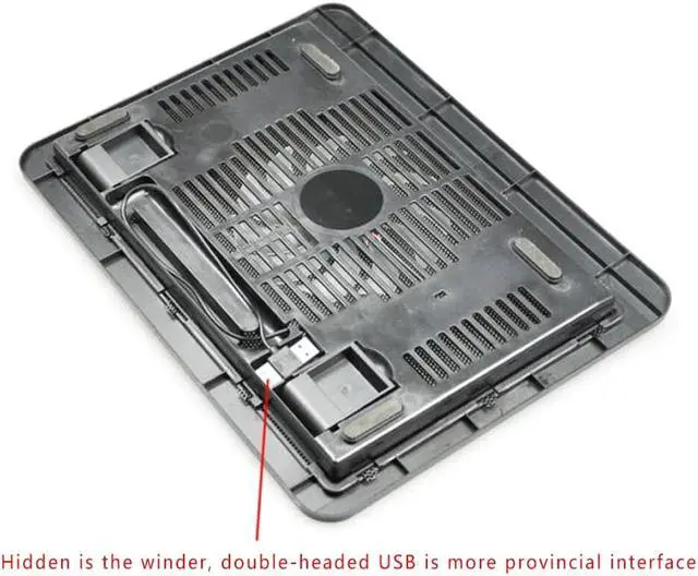 Alt view image 6 of 6 - 15.6inch Black Ultra Thin Laptop Cooling Pad Adjustable Stand Notebook Ventilation Fan USB Computer Bracket Cooler
