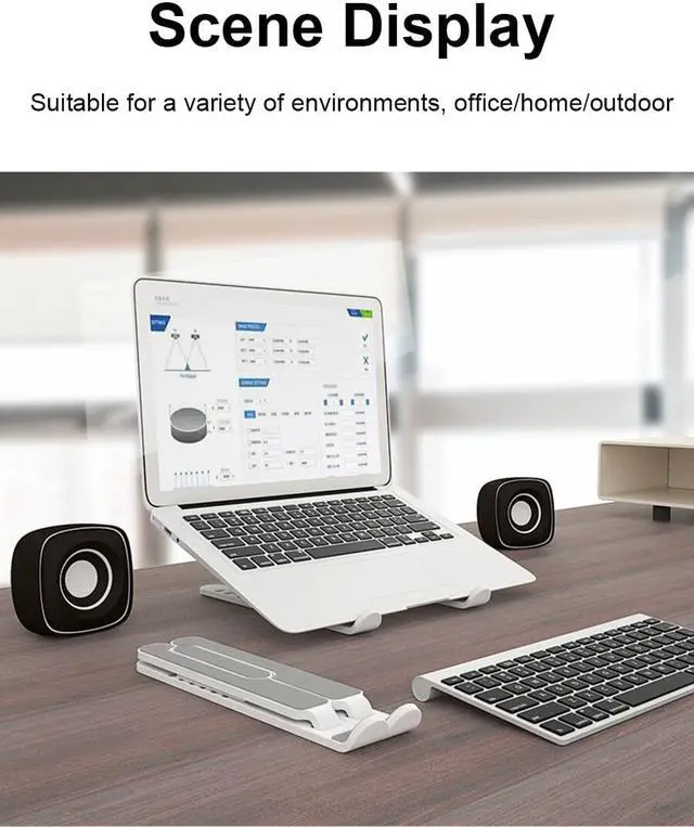 Alt view image 2 of 6 - Adjustable Portable ABS Laptop Stand Foldable Support Base Notebook Stand For Lapdesk Computer Laptop Holder