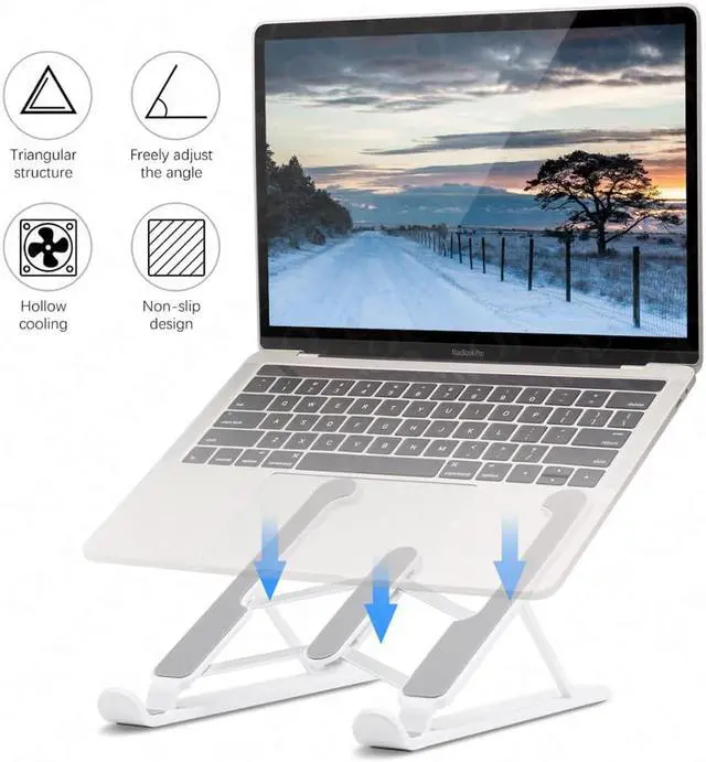Alt view image 2 of 6 - GOOJODOQ Portable Laptop Holder for MacBook Pro Notebook Foldable Laptop Stand Bracket Laptop Holder for PC Notebook iPad HP