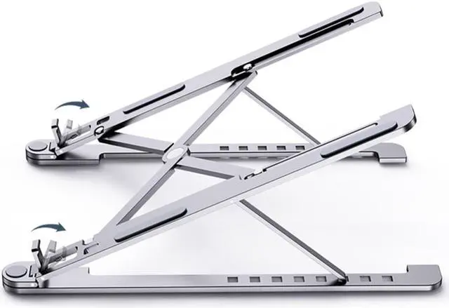 Alt view image 3 of 6 - Adjustable Foldable Aluminum Laptop Stand Desktop Notebook Holder Desk Laptop Stand Portable Cooling Holder for MacBook Pro