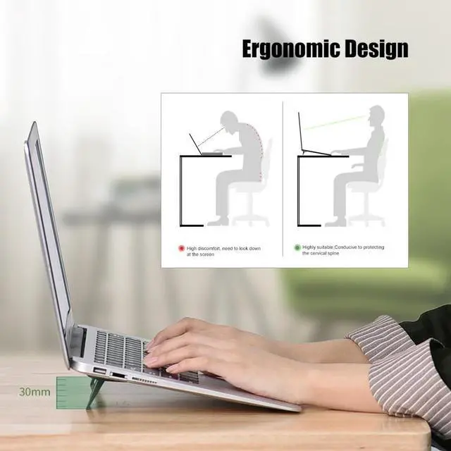 Alt view image 3 of 6 - Mini Portable Invisible Laptop Holder Adjustable Cooling Stand Foldable Multifunctional Holder 1Pair for Laptop Notebook