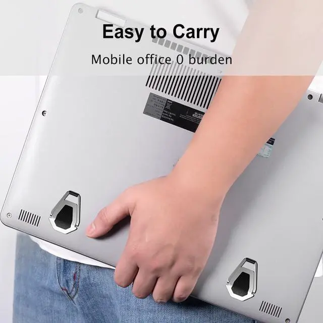 Alt view image 6 of 6 - Portable Laptop Stand Aluminum Cooling Pad For MacBook Pro Mini Foldable Laptop Holder Support Notebook Stand Riser Accessories