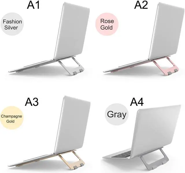Alt view image 6 of 6 - Laptop Stand Foldable Laptop Stand Aluminum Alloy Adjustable Desktop Tablet Holder Desk Table Mobile Phone Stand Laptop Holder